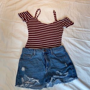 American Eagle Stripped bodysuit